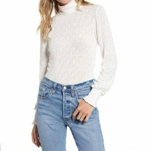Ten Sixty Sherman Pointelle Mock Neck Sweater Top size XL